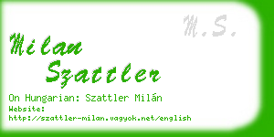 milan szattler business card